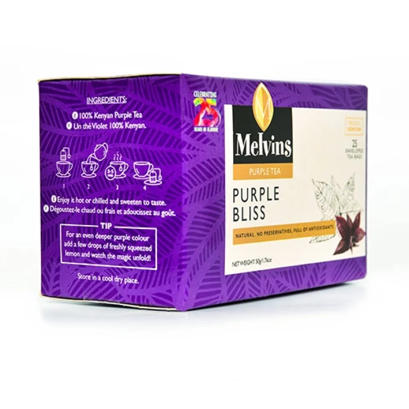 Top Quality MELVINS PURPLE BLISS TEA BAGS 25s  #Wholesale #Bulk #Kenya