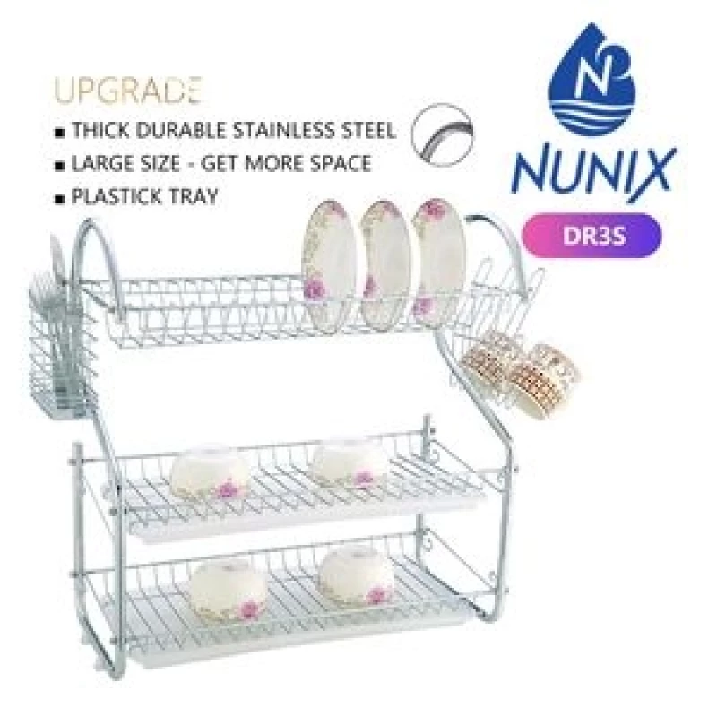 High Quality Nunix Stainless steel Three Layer Dish Drainer DR3S/MoQ 10 Units #Wholesale#Bulk#Kenya