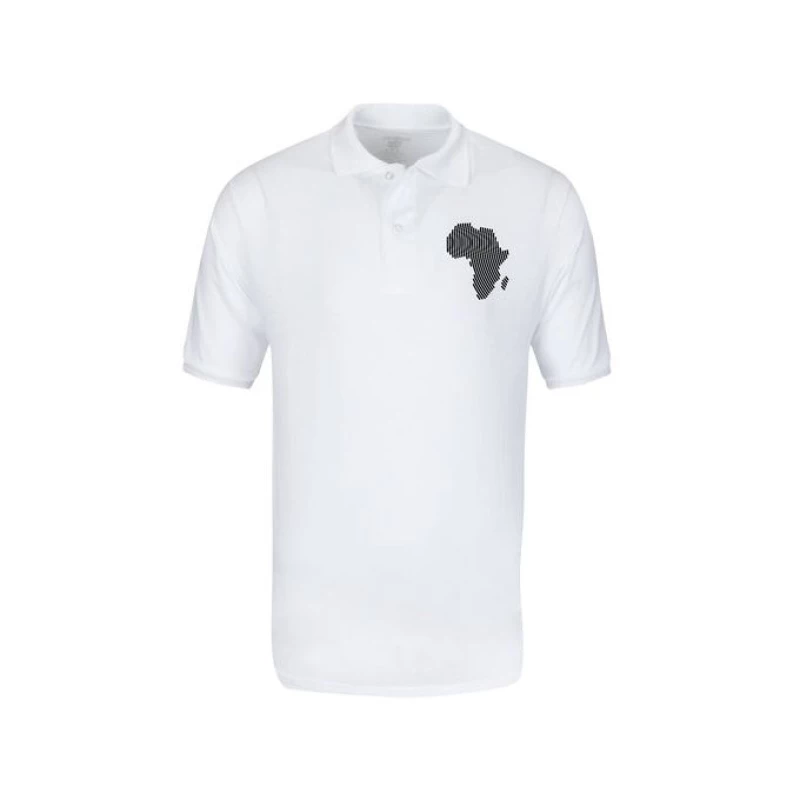 Best Quality Mavazi Afrique Africa Fingerprint Polo- White/ MoQ 4pcs #Wholesale#Bulk#Kenya