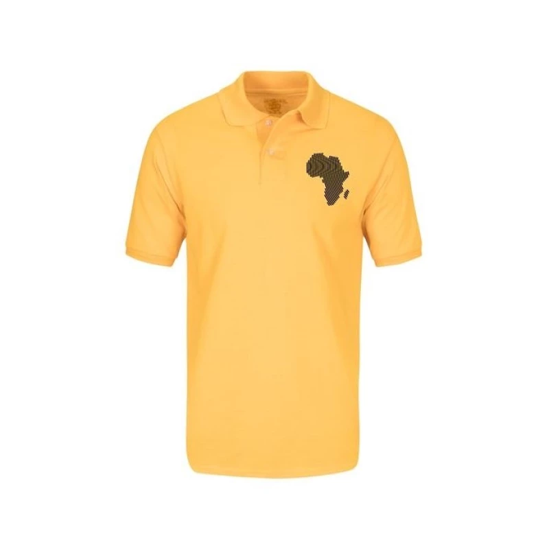 Top Quality Mavazi Afrique Africa Fingerprint Polo- Yellow/ MoQ 4pcs #Wholesale#Bulk#Kenya