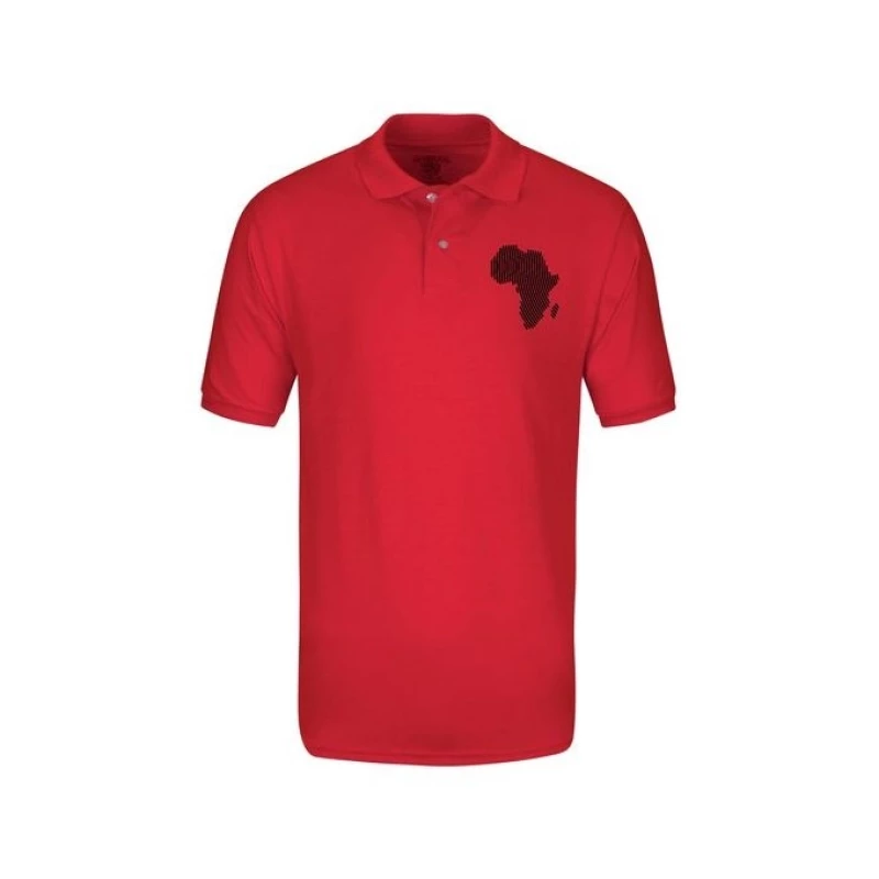 Top Quality Mavazi Afrique Africa Fingerprint Polo-Red / MoQ 4pcs #Wholesale#Bulk#Kenya
