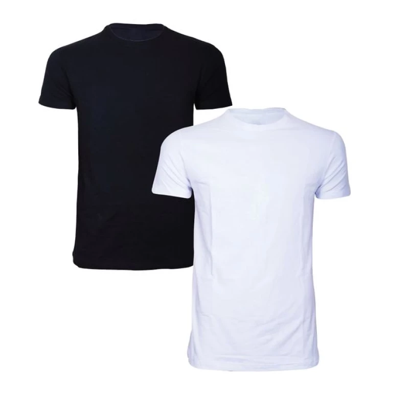 Best Quality Mavazi Afrique 2-in-1 Round Neck Plain T-Shirts Bundle Medium - Black & White/ MoQ 2units #Wholesale#Bulk#Kenya