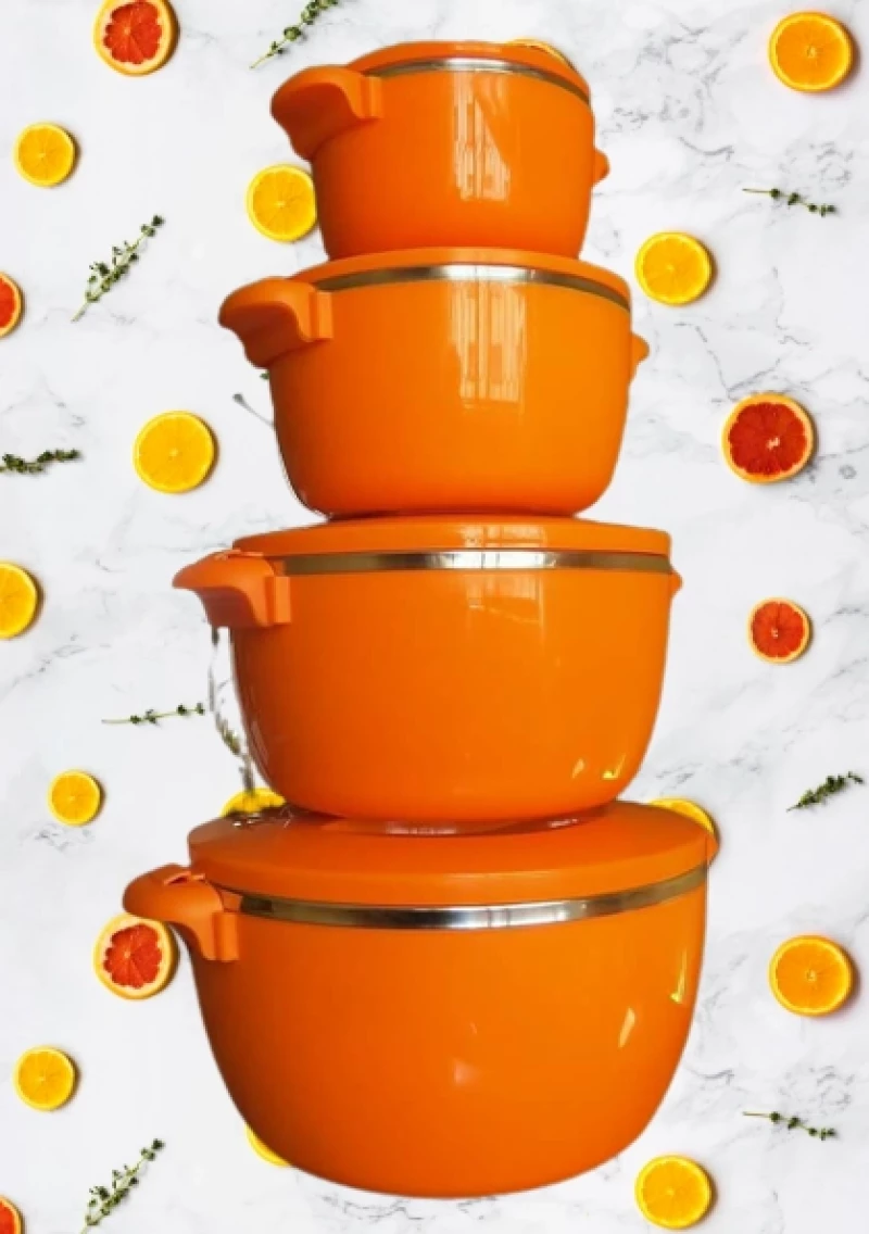 Best Quality 4 Pieces Hot Pots Orange - MoQ 2 units #Wholesale#Bulk#Kenya