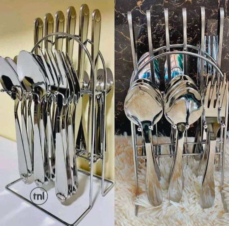 Top Quality 24pcs Cutlery Set Silver - MoQ 2units #Wholesale#Bulk#Kenya