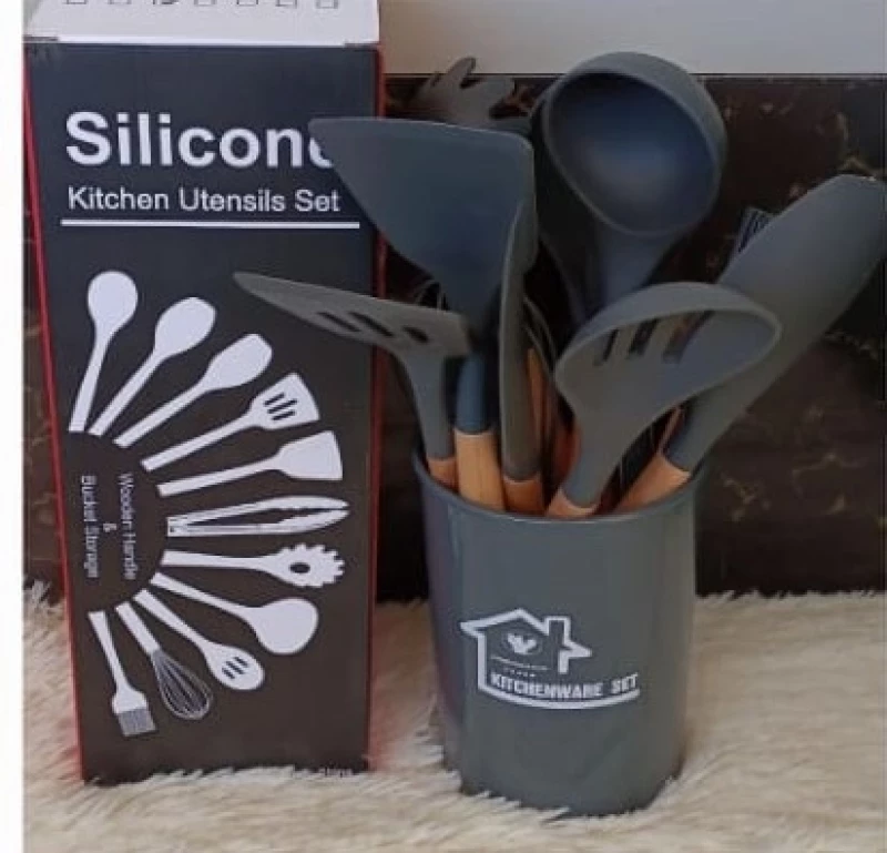 High Quality Silicon Spoon Set Dark grey -MoQ 3sets #Wholesale#Bulk#Kenya