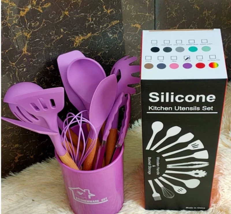 High Quality Silicon Spoon Set Purple -MoQ 3sets #Wholesale#Bulk#Kenya