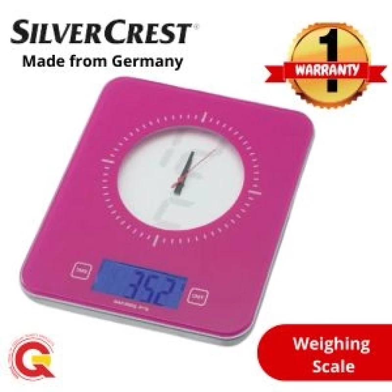 Top Quality SILVERCEREST Digital Kitchen Food Weighing Scale + Clock (kg,lb)